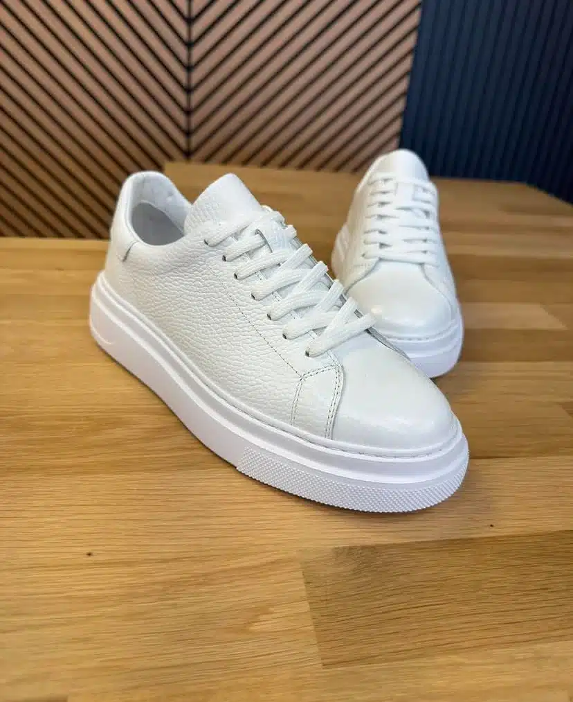Basket cuir blanc