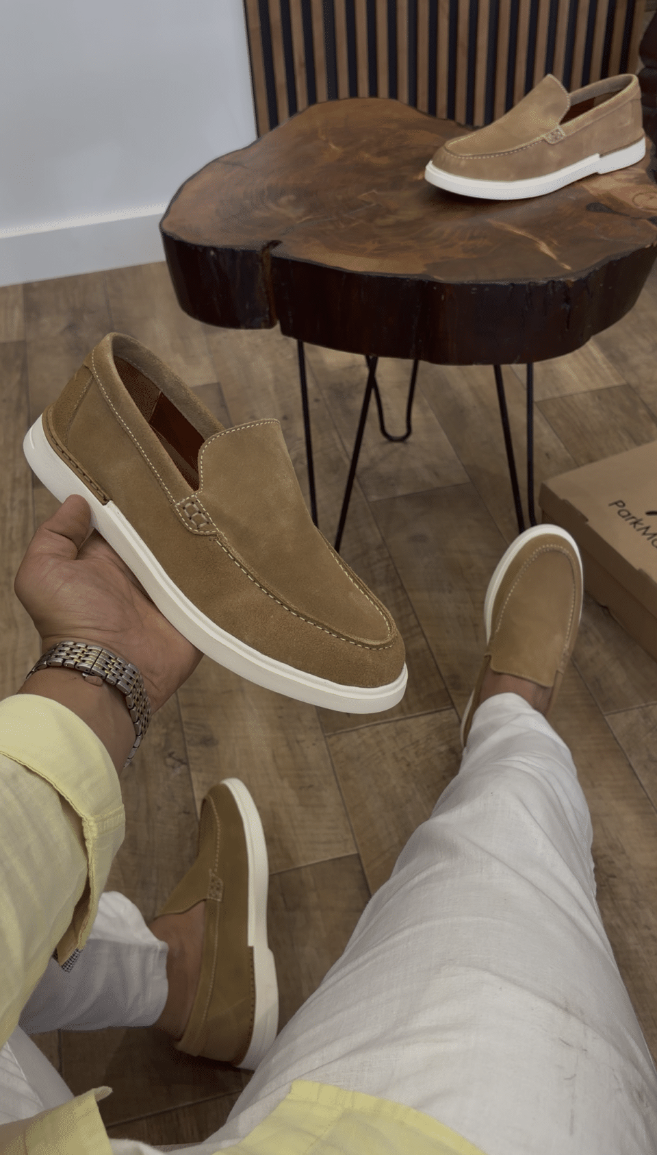Mocassins Homme en Daim – Beige